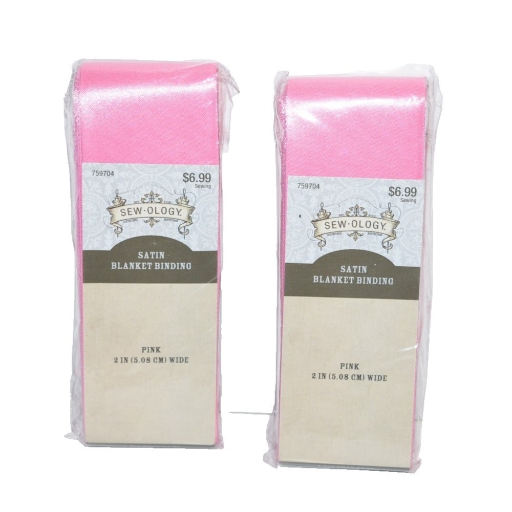 Sew-ology Satin Blanket Binding Pink 2 Inch wide New in package  set of 2